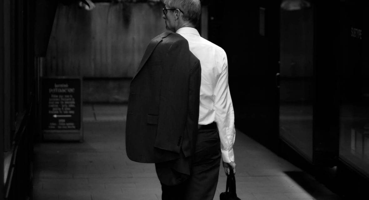 Man with Suit Over Shoulder